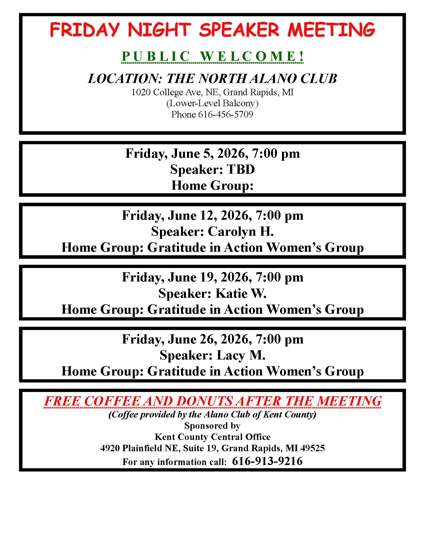 Friday Night Speakers Meeting June 2026